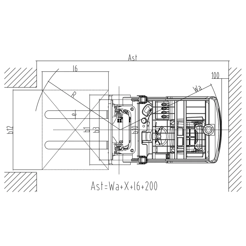 3-Rad-Elektro-Gabelstapler ECV15ET mit kompaktem Fahrwerk – Ansicht 4