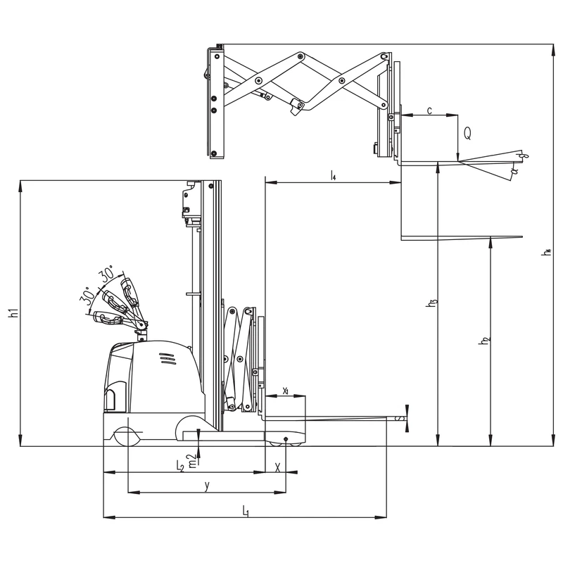 EVV15DDS/EVV20DDS Elektro-Schubmaststapler mit Scheren-Vorschubmechanismus