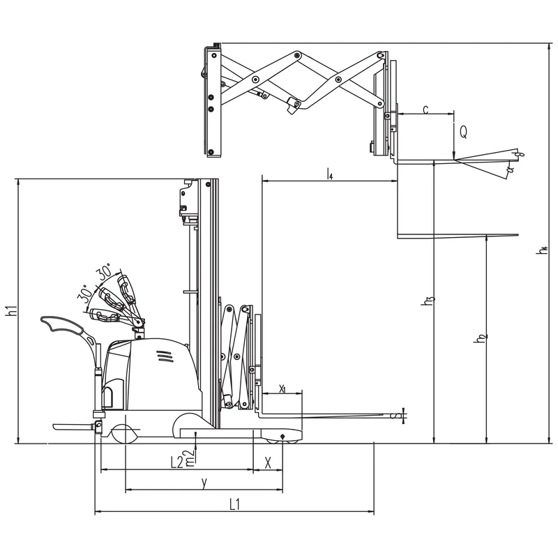 Mitfahr-Schubmaststapler EVV15DDS/EVV20DDS-P für Hubhöhen bis 6.000 mm