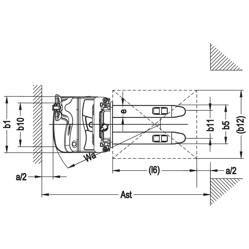 Deichsel und Bedienelemente des Elektro-Hochhubwagens EVV10/EVV12/EVV15