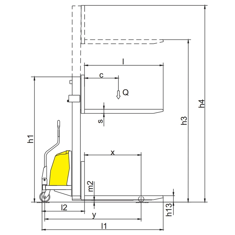 Semi-elektrischer Lager-Hochhubwagen PEVV10/PEVV15, Produktansicht 4