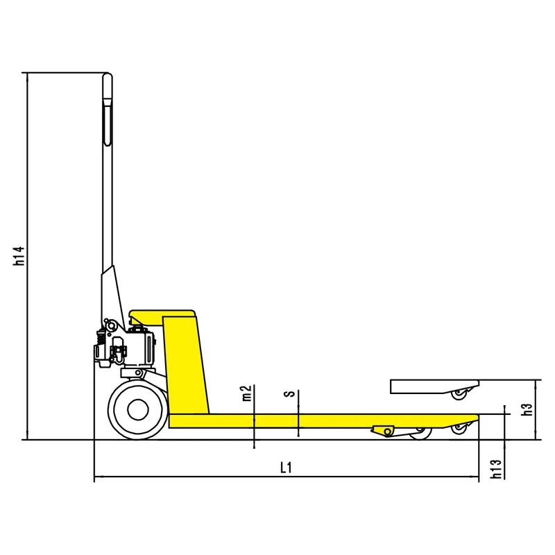 Abmessungen des verzinkten Handhubwagens RPV2500G