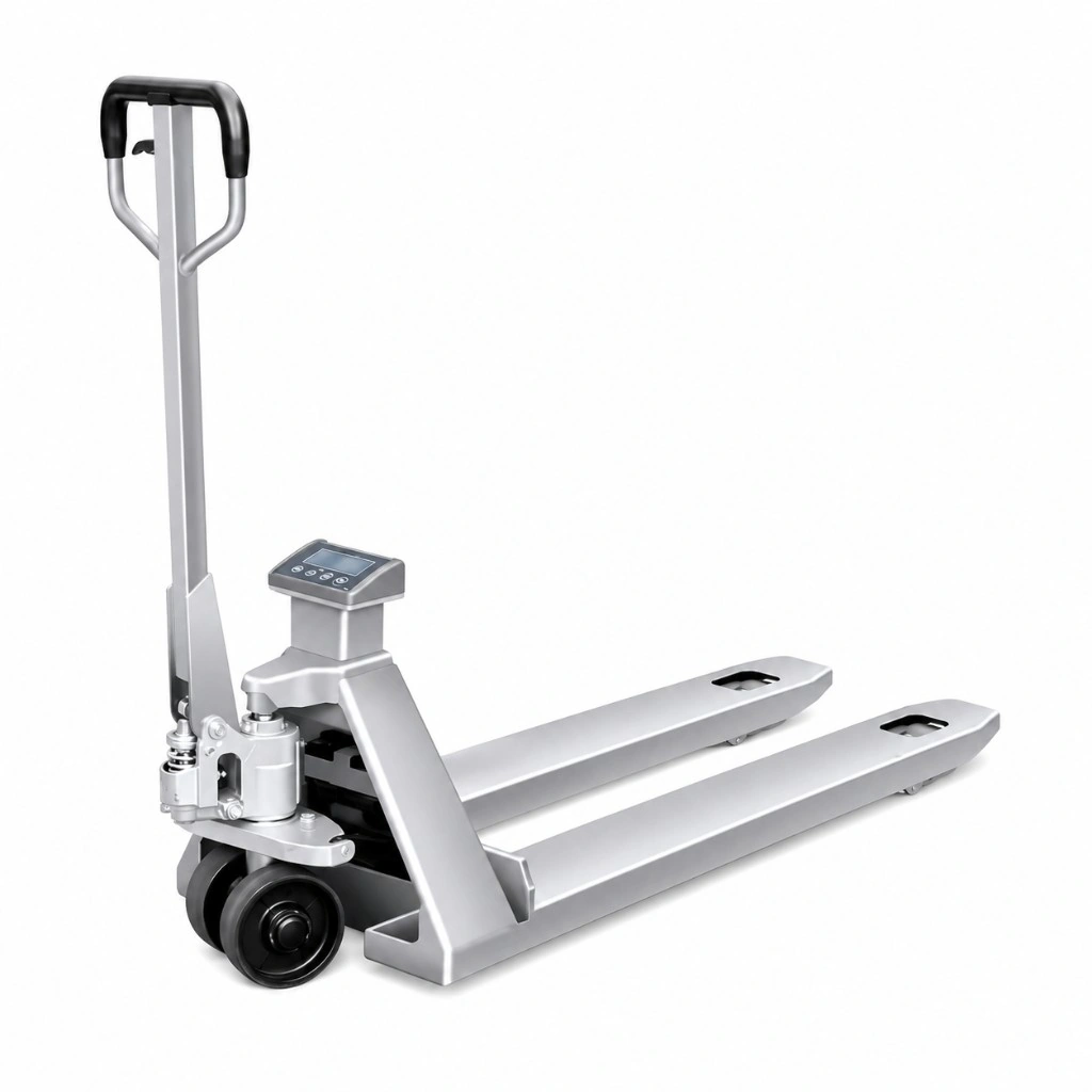 Edelstahl-Handhubwagen mit Waage (RPVV2000SS), 2.000 kg
