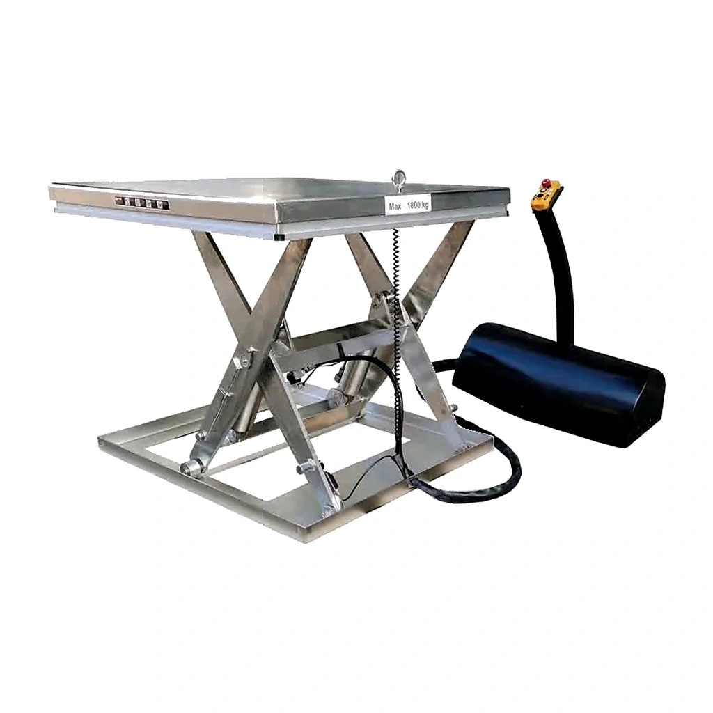 Edelstahl-Hubtisch JHS1800S mit Plattform 1.220 × 1.066 mm