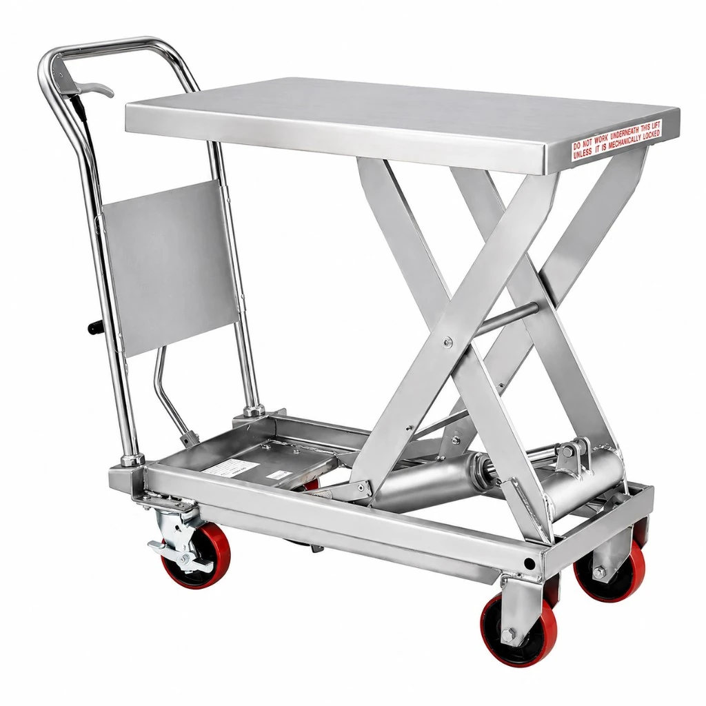 Fahrbarer Edelstahl-Hubtisch (MPS500S) 500 kg