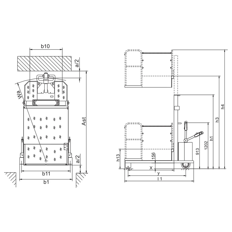 Arbeitsplattform des Elektro-Kommissionierers EKV400