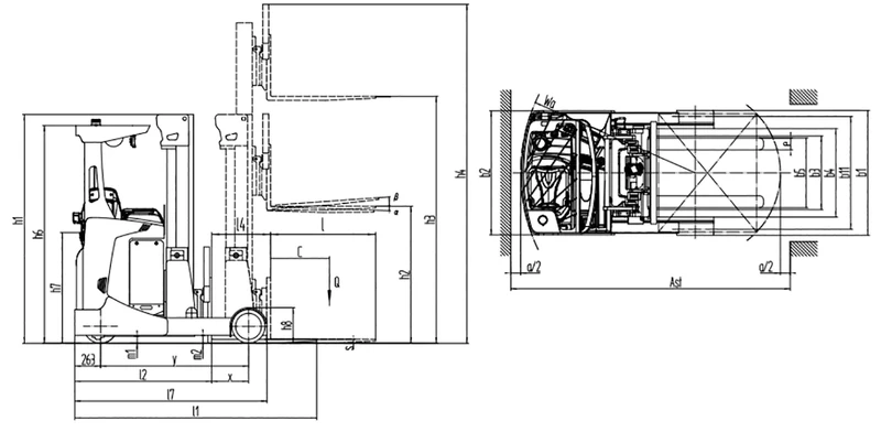 Schubmaststapler der Deluxe-Serie REV20D mit 2.000 kg Tragfähigkeit – Ansicht 4