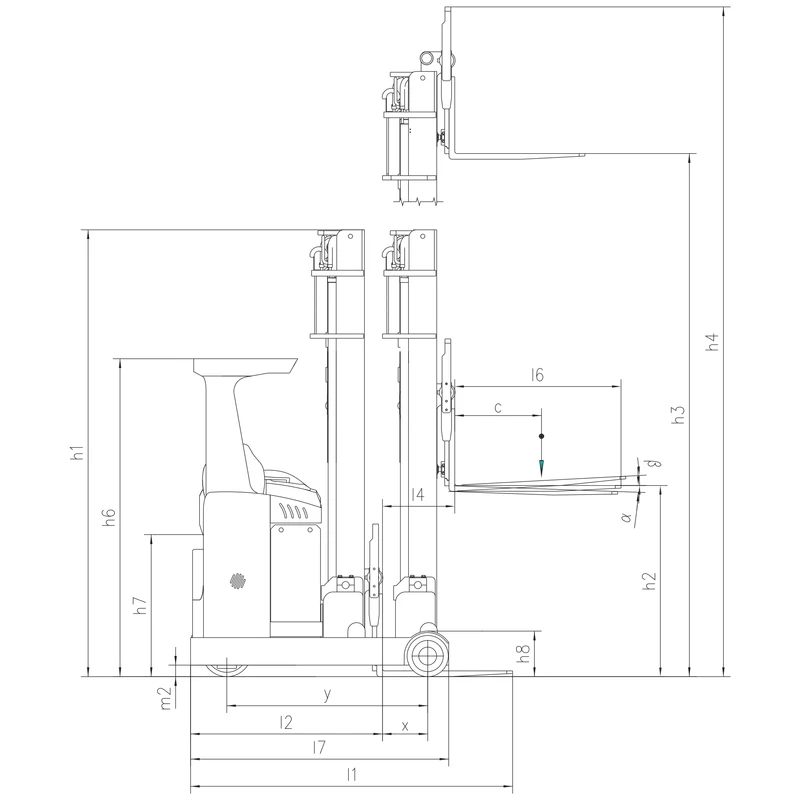 Kompakter Elektro-Schubmaststapler REV16