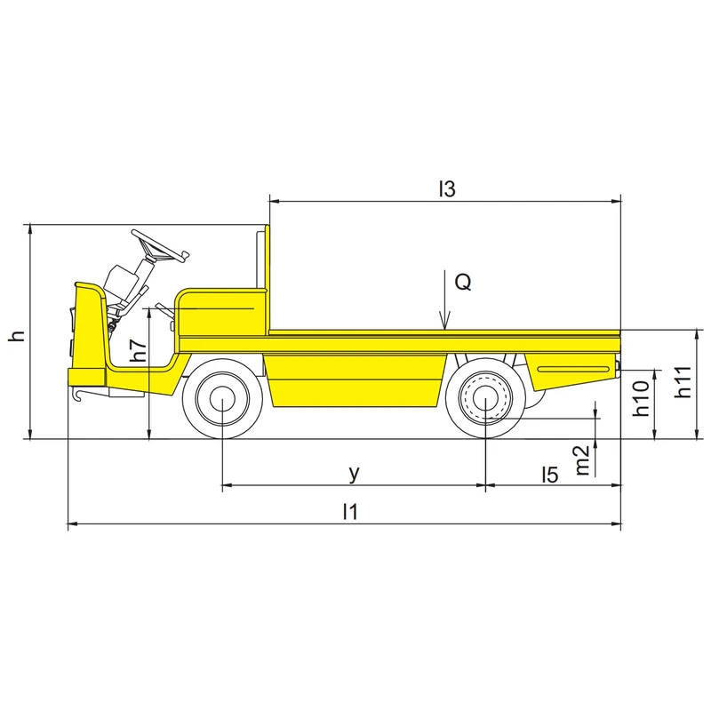 Elektrischer Plattformwagen VEV20/VEV25/VEV30 für den innerbetrieblichen Schwerlasttransport