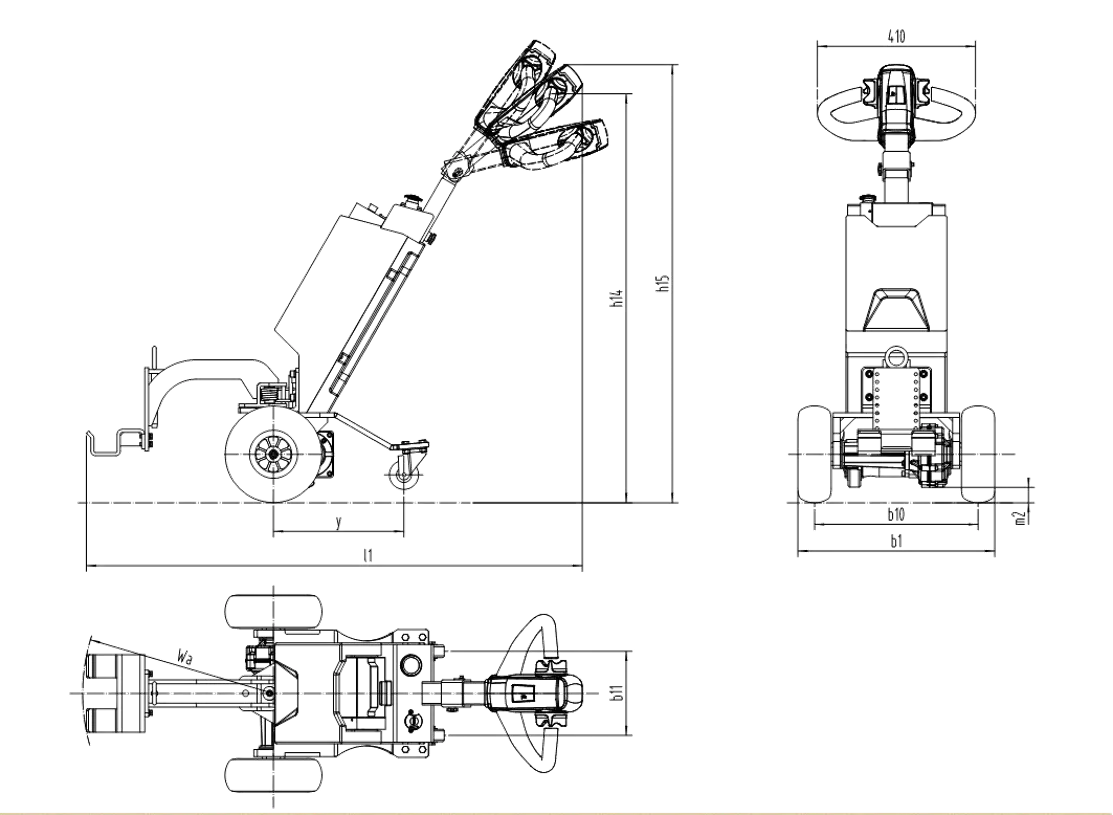Kompakter Elektroschlepper VEV10H-Li 1.210 × 520 mm – Produktansicht 10